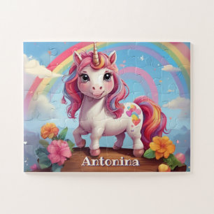 Puzzle Rainbow Unicorn se pregunta personalizado