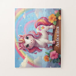 Puzzle Rainbow Unicorn se pregunta personalizado