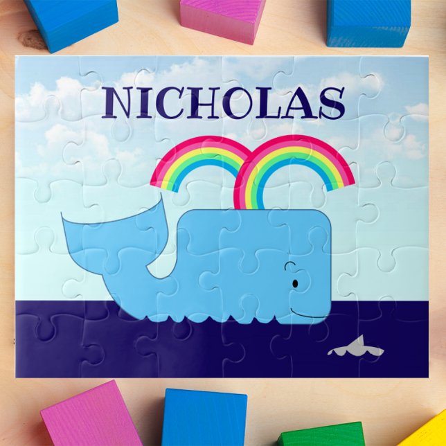 Puzzle Rainbow Whale Personalized (Subido por el creador)