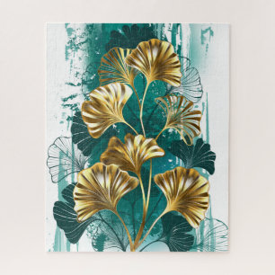 Puzzle Rama con hojas doradas Ginko Biloba