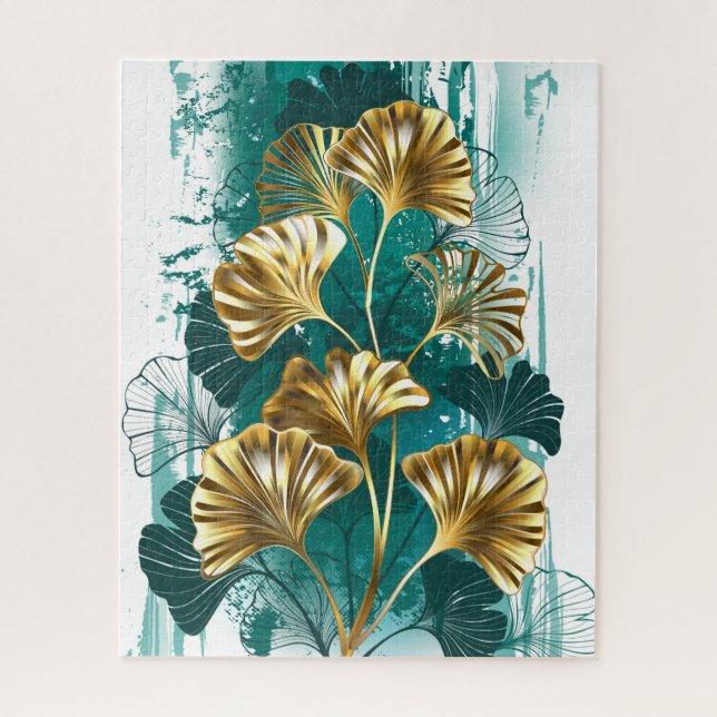 Puzzle Rama con hojas doradas Ginko Biloba (Vertical)