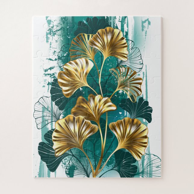 Puzzle Rama con hojas doradas Ginko Biloba (Vertical)
