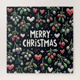 Puzzle Rama de muérdago navideño adorable