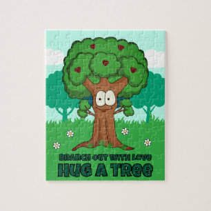 Puzzle Rama fuera con amor abrazando un árbol