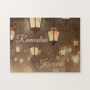 Puzzle Ramadan Kareem - pintura con lámparas