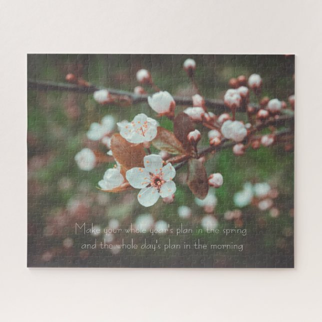 Puzzle Ramas de ciruelas con flores blancas (Horizontal)