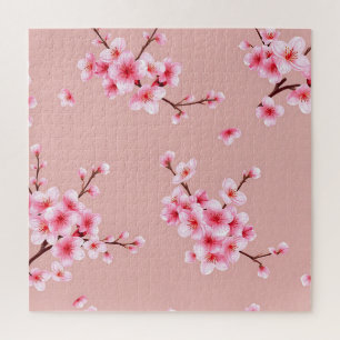 Puzzle Ramas de Flor de Cerezo Rosa Patrón