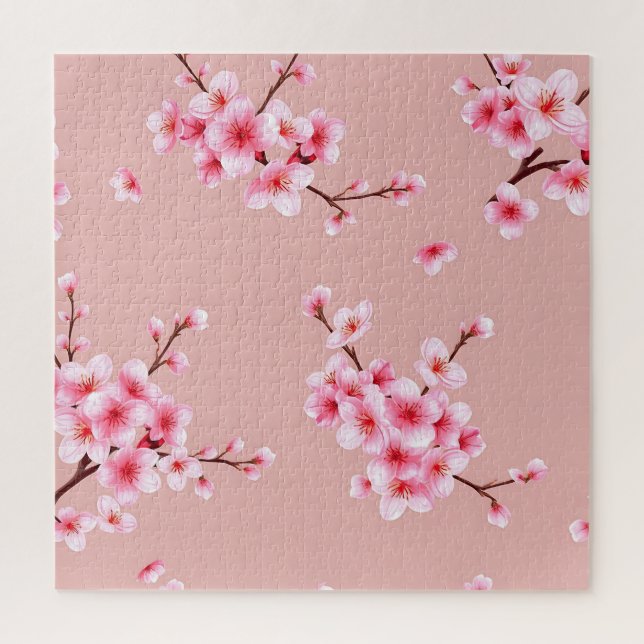 Puzzle Ramas de Flor de Cerezo Rosa Patrón (Vertical)