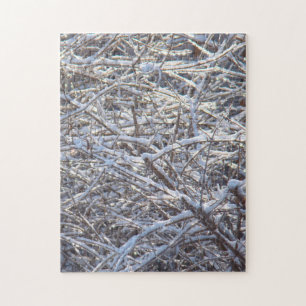 Puzzle Ramas de hielo nevado en invierno