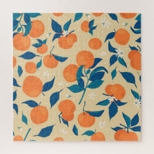 Puzzle Ramas de naranjas: Patrón de fondo beige