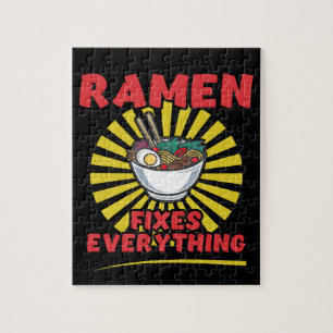 Puzzle Ramen arregla todo - Funny diseño de citas de Rame
