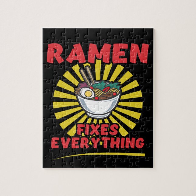Puzzle Ramen arregla todo - Funny diseño de citas de Rame (Vertical)