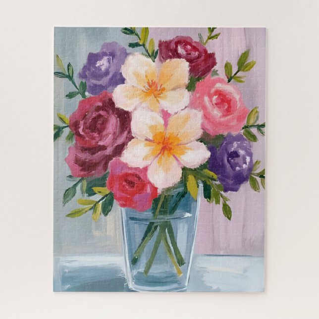 Puzzle Ramo de flores acuarela pintura floral (Vertical)