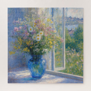 Puzzle Ramo de flores silvestres de Monet en jarrón azul