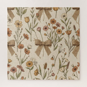 Puzzle Ramo de flores silvestres rústicas con lazos de ar