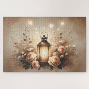Puzzle Ramo de rosas con farolillo luminoso