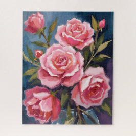 Puzzle Ramo de Rosas Rosadas Pintado