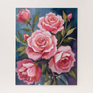 Puzzle Ramo de Rosas Rosadas Pintado
