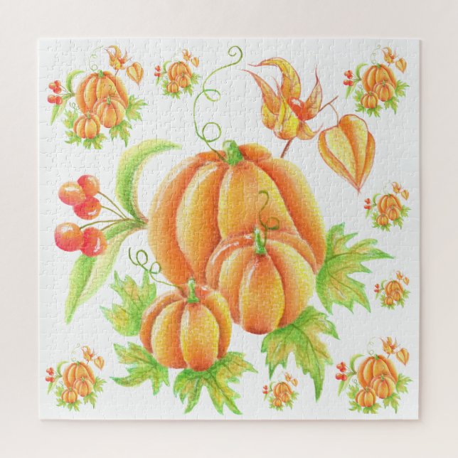 Puzzle Ramo festivo con calabaza (Vertical)