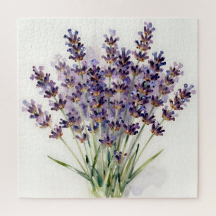 Puzzle Ramo Floral de Lavanda en Acuarela