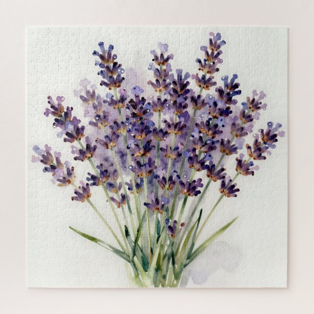 Puzzle Ramo Floral de Lavanda en Acuarela (Vertical)