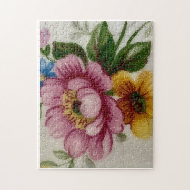 Puzzle Ramo Floral de Taza de Té (Vertical)