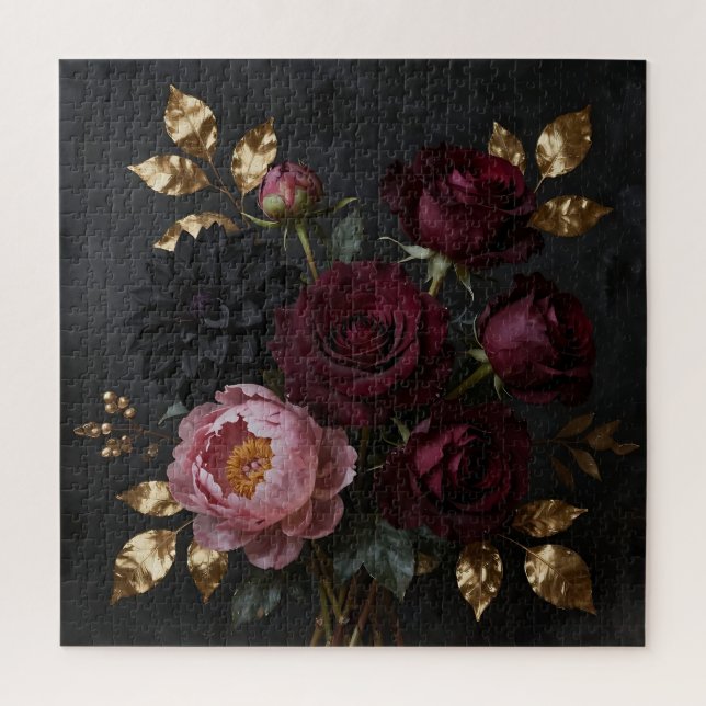 Puzzle Ramo Floral Oscuro y Malhumorado (Vertical)