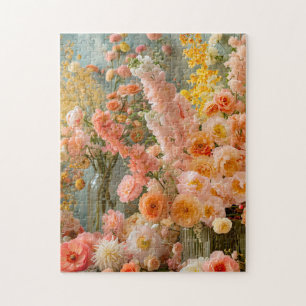 Puzzle Ramos de Ranúnculo Pastel, Freesia y Dahlia