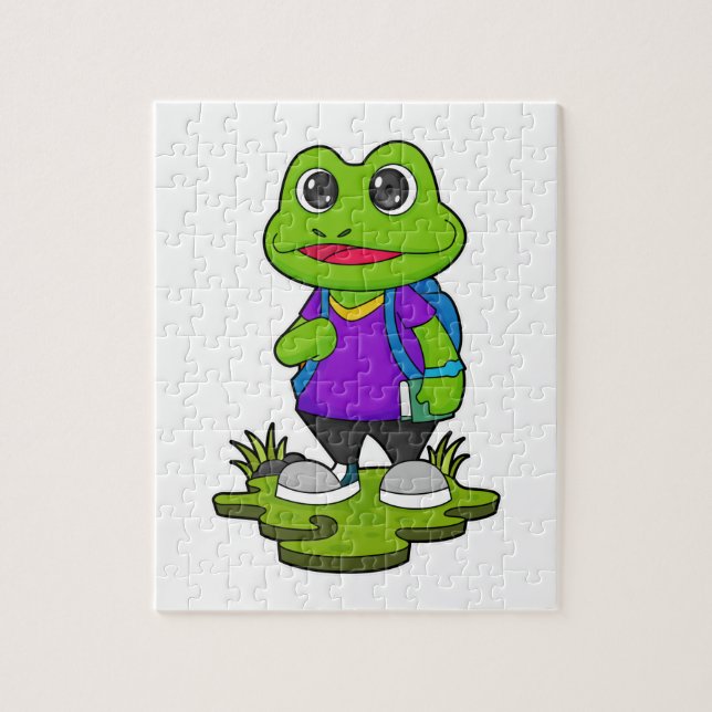 Puzzle Rana como excursionista con mochila (Vertical)