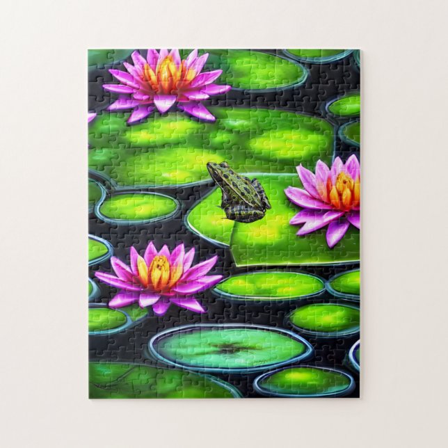Puzzle Rana pequeña en Lily Pad (Vertical)