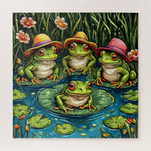 Puzzle Ranas de Dibujos Animados Regalo para Amantes de l