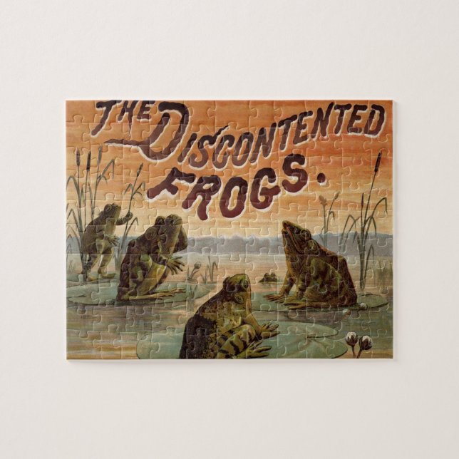 Puzzle Ranas Lily Pads Moon Ilustracion (Horizontal)