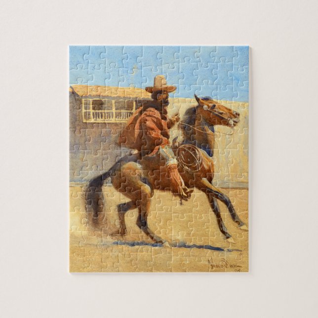 Puzzle Ranchero de la antigua California por Maynard Dixo (Vertical)
