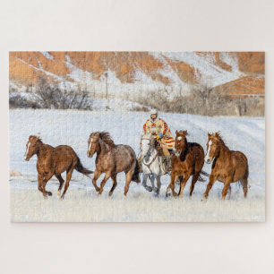 Puzzle Rancho de Caballos Hideout, Vaquero y Caballos