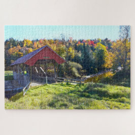 Puzzle Randall Covered Bridge en otoño, Vermont
