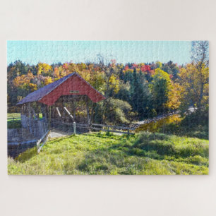 Puzzle Randall Covered Bridge en otoño, Vermont