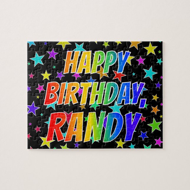 Puzzle "RANDY" Nombre, Diversión "FELIZ CUMPLEAÑOS" (Horizontal)