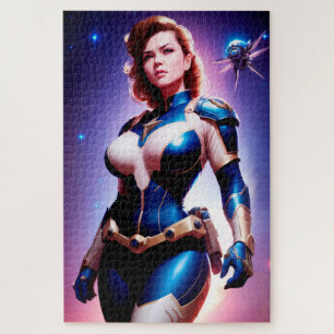 Puzzle Ranger espacial de ciencia ficción Vivid Retro 50