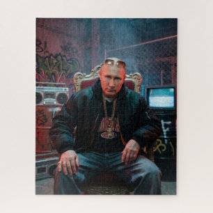 Puzzle Rapero Putin Hip Hop Cadena de Oro Boombox