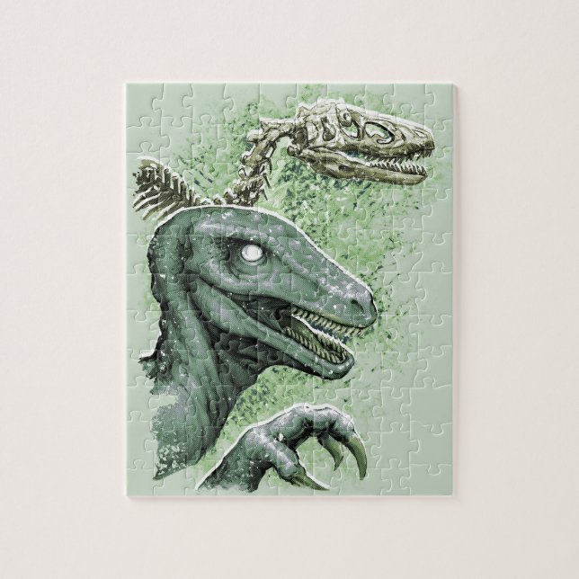 Puzzle Raptor en verde (Vertical)