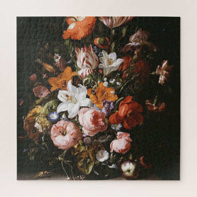 Puzzle Raquel Ruysch - flores en un florero de cristal (Vertical)