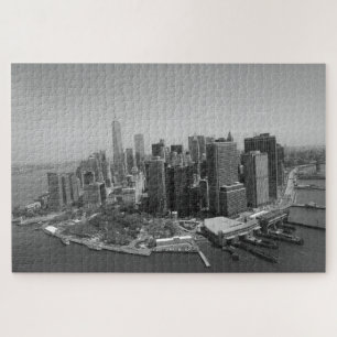 Puzzle Rascacielos de Manhattan en Nueva York Blanco Negr