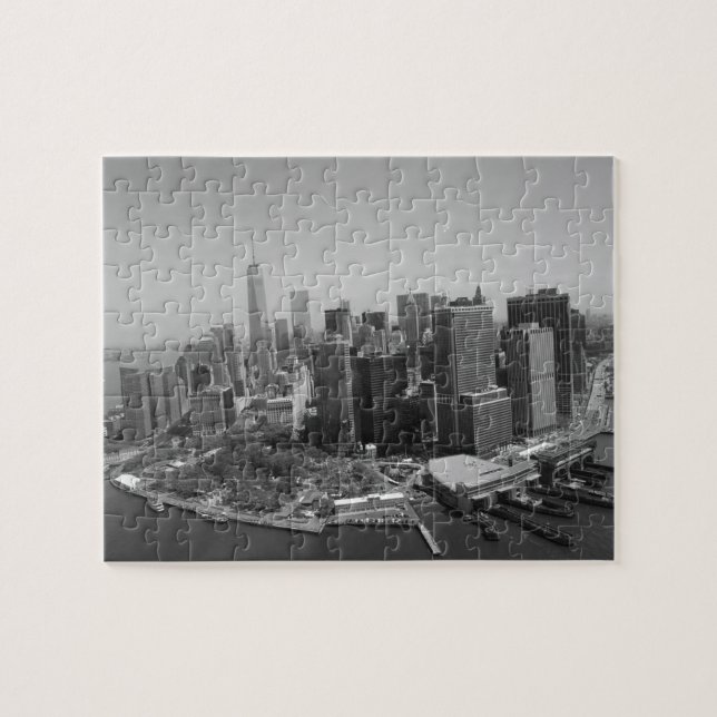 Puzzle Rascacielos de Manhattan en Nueva York Blanco Negr (Horizontal)