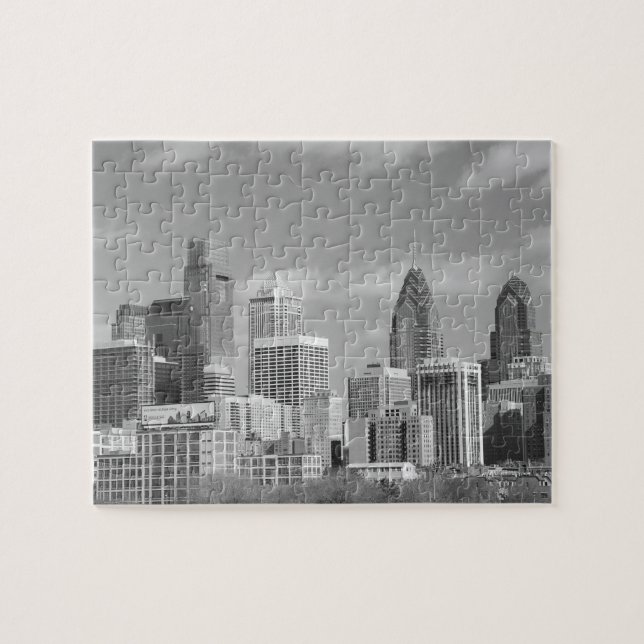 Puzzle Rascacielos de Philly blancos y negros (Horizontal)