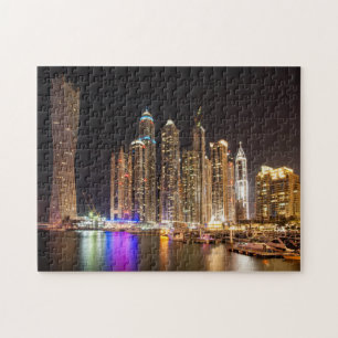 Puzzle Rascacielos en el puerto deportivo de Dubai en la