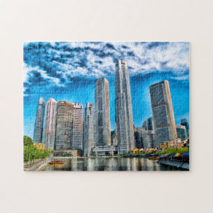 Puzzle Rascacielos Singapur horizonte .
