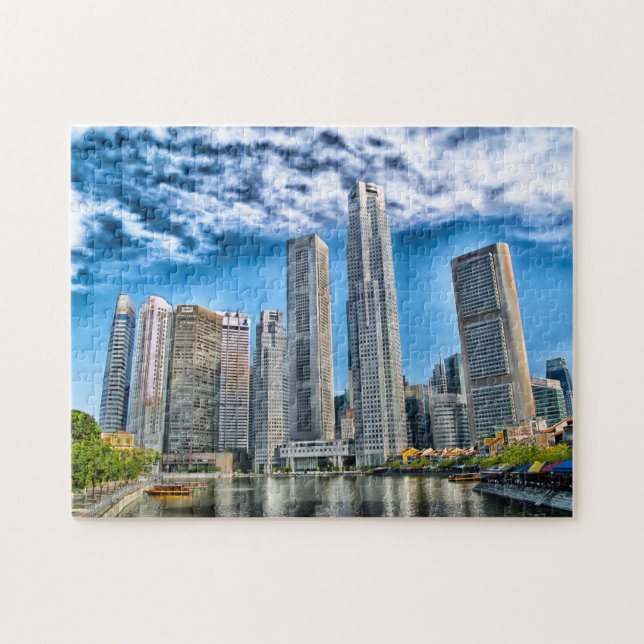 Puzzle Rascacielos Singapur horizonte . (Horizontal)