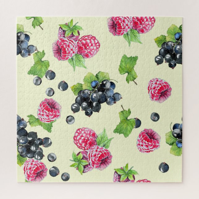 Puzzle Raspberry, acuarela actual (Vertical)