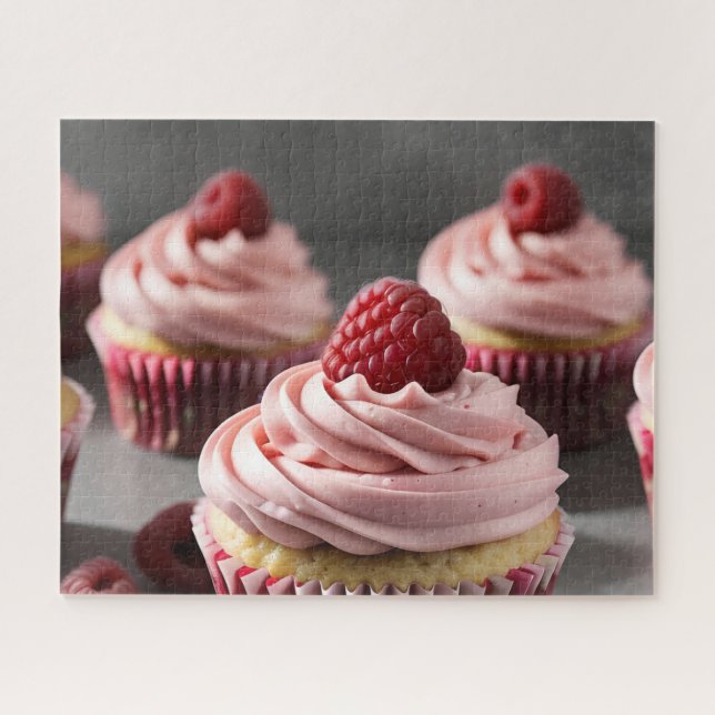 Puzzle Raspberry Cupcakes (Horizontal)