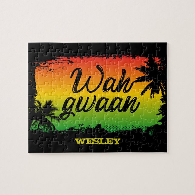 Puzzle Rastafari jamaiquino Wah Gwaan Hola Palm Tropical (Horizontal)